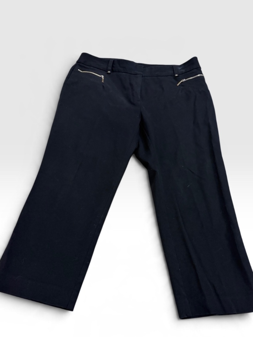 Alfani Black Cropped Capri Pants Size 14 Stretch Cotton Rayon